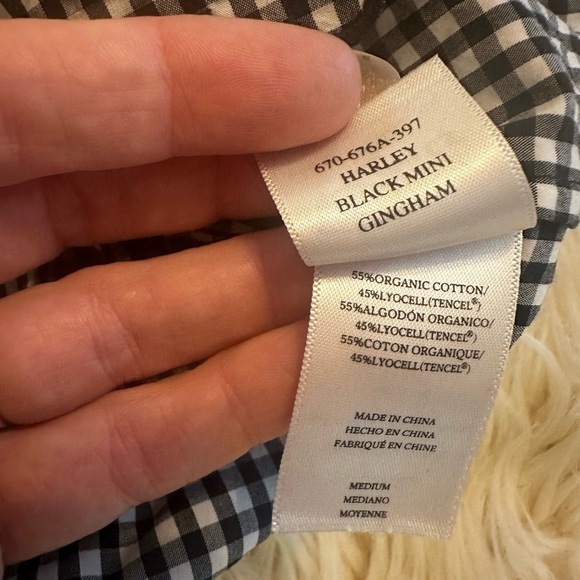 Rails Harley Shirt in Black & White Gingham w Flutter Sleeve - size Medium - EUC - Picture 10 of 16